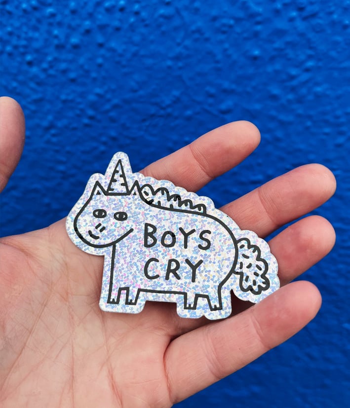 Image of Boys Cry Glitter Sticker