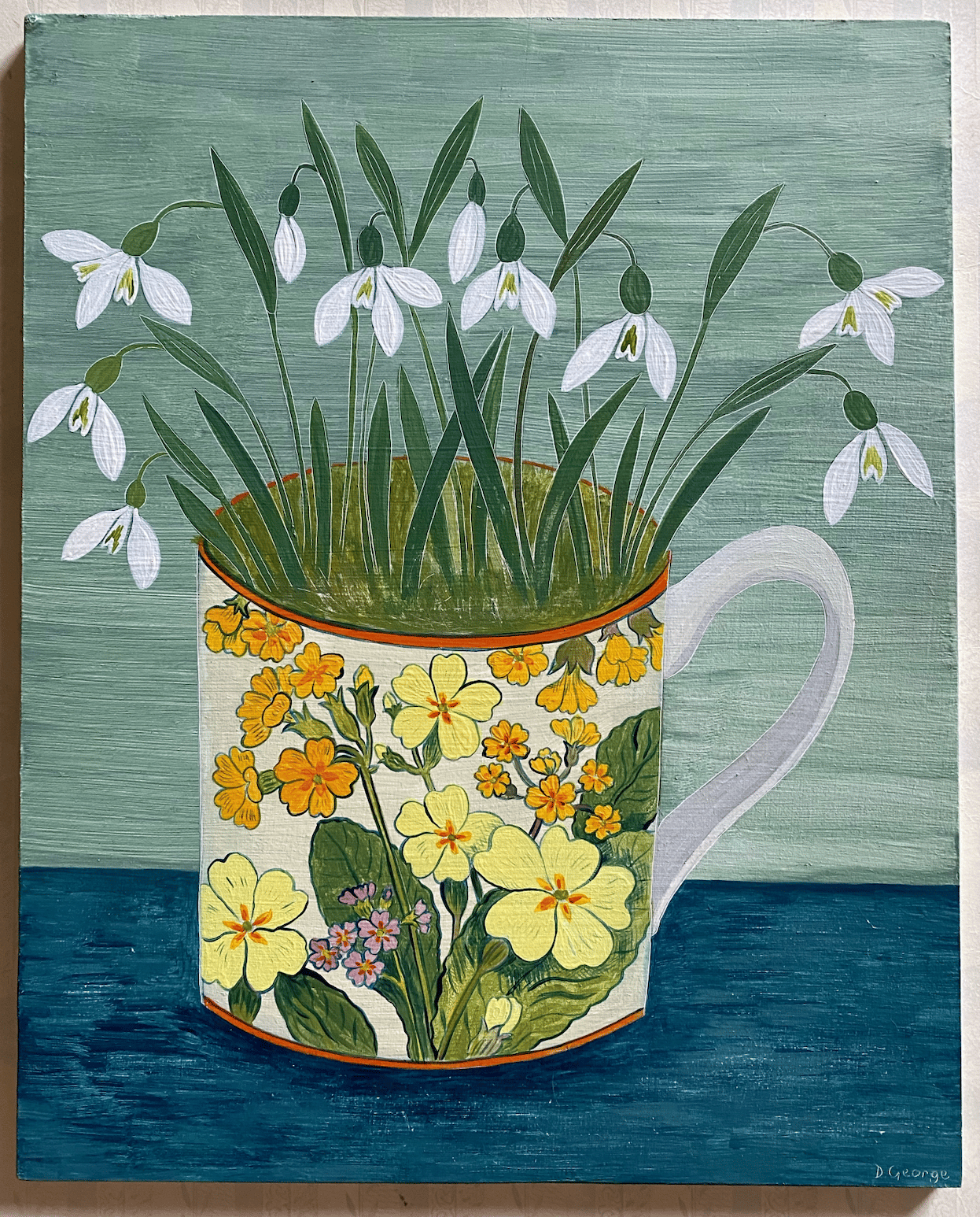 Image of Primrose cup and Snowdrops