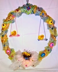 Image 2 of Chicks on a Swing Wreath