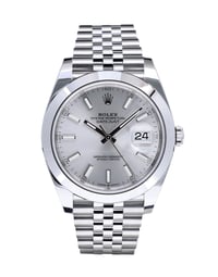 Image 1 of Datejust Klon 41mm Silbernes Blatt Glatte Lünette
