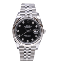 Image 1 of Datejust Klon 41mm Schwarzes Blatt mit Brillianten