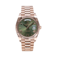 Image 1 of DayDate Klon 40mm Roségold mit Olive Blatt