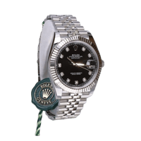 Image 2 of Datejust Klon 41mm Schwarzes Blatt mit Brillianten