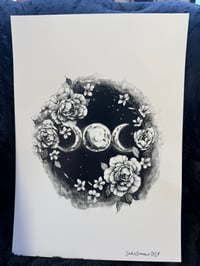 “Floral Triple Moon” prints A4/A3