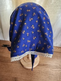 Image 3 of Cotton Cordoroy with Lace trim Cover- Blue