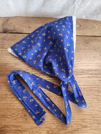 Image 2 of Cotton Cordoroy with Lace trim Cover- Blue
