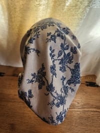 Image 5 of Natural Linen with Delicate Navy Floral Crown Cover 