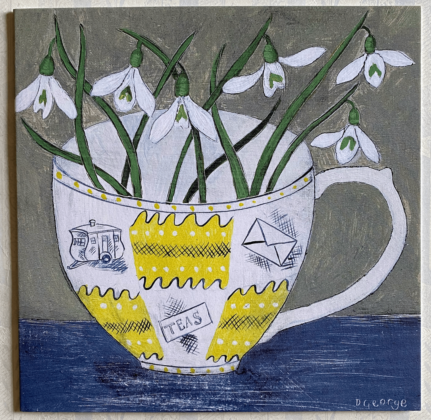 Image of Snowdrops in a cup Greeting Card