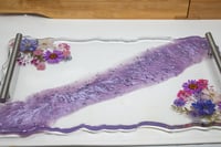 Image 1 of Purple and Clear Tray with Flowers