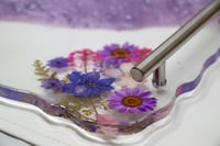Image 3 of Purple and Clear Tray with Flowers