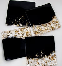 Image 1 of Charming Black and Gold Coasters!