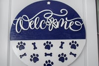 Image 1 of Welcome Sign dog with paw prints