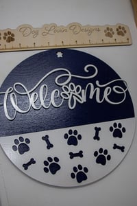 Image 2 of Welcome Sign dog with paw prints