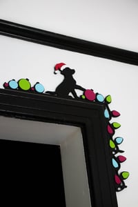 Image 3 of Dog Christmas lights Door Topper