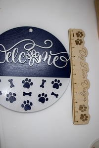 Image 3 of Welcome Sign dog with paw prints
