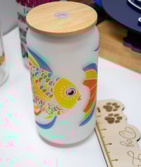 Image 3 of Frosted  Ice Coffee Glass With Fish Design