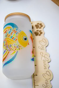 Image 4 of Frosted  Ice Coffee Glass With Fish Design