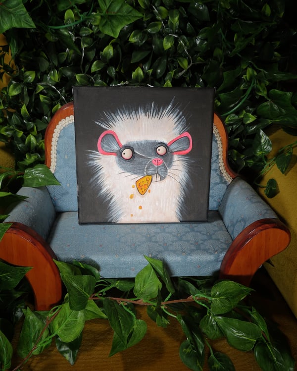 Image of Leland the Skittish Rat Wall Art