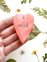 Image 1 of Wild - Mini Wood Burned Heart