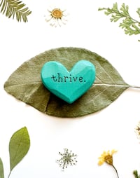 Image 2 of Thrive - Mini Wood Burned Heart