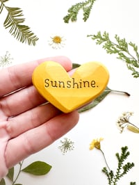 Image 1 of Sunshine - Mini Wood Burned Heart