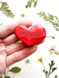 Image 1 of Soulmate - Mini Wood Burned Heart