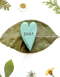 Image 2 of Soar - Mini Wood Burned Heart