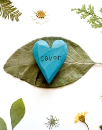 Image 2 of Savor - Mini Wood Burned Heart