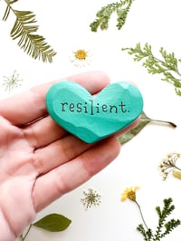 Image 1 of Resilient - Mini Wood Burned Heart