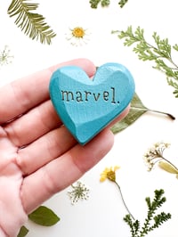 Image 1 of Marvel - Mini Wood Burned Heart