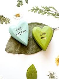 Image 3 of Let Them & Let Me - Mini Wood Burned Heart Set