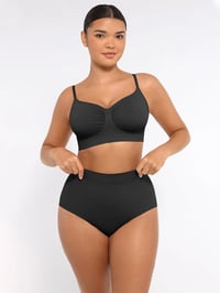 Image 4 of Wireless Supportive Shaping Bra with Adjustable Straps - BLACK