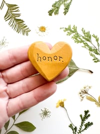 Image 1 of Honor - Mini Wood Burned Heart