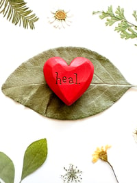 Image 3 of Heal - Mini Wood Burned Heart