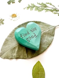 Image 2 of Find the Good - Mini Wood Burned Heart