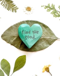 Image 3 of Find the Good - Mini Wood Burned Heart