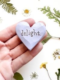 Image 1 of Delight - Mini Wood Burned Heart