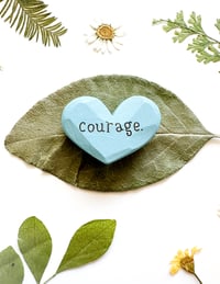 Image 3 of Courage - Mini Wood Burned Heart