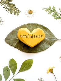 Image 3 of Confidence - Mini Wood Burned Heart