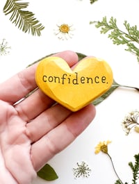 Image 1 of Confidence - Mini Wood Burned Heart