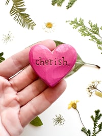 Image 1 of Cherish - Mini Wood Burned Heart