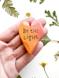 Image 1 of Be the Light - Mini Wood Burned Heart