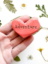 Image 1 of Adventure - Mini Wood Burned Heart