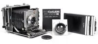 Image 1 of Linhof Technika III 4X5 camera w/ 150mm + 210mm Lenses + grip + film + holders #5723