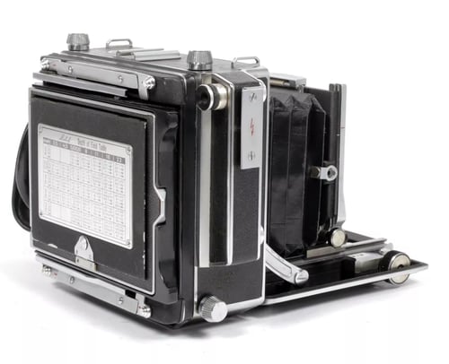 Image of Linhof Technika III 4X5 camera w/ 150mm + 210mm Lenses + grip + film + holders #5723