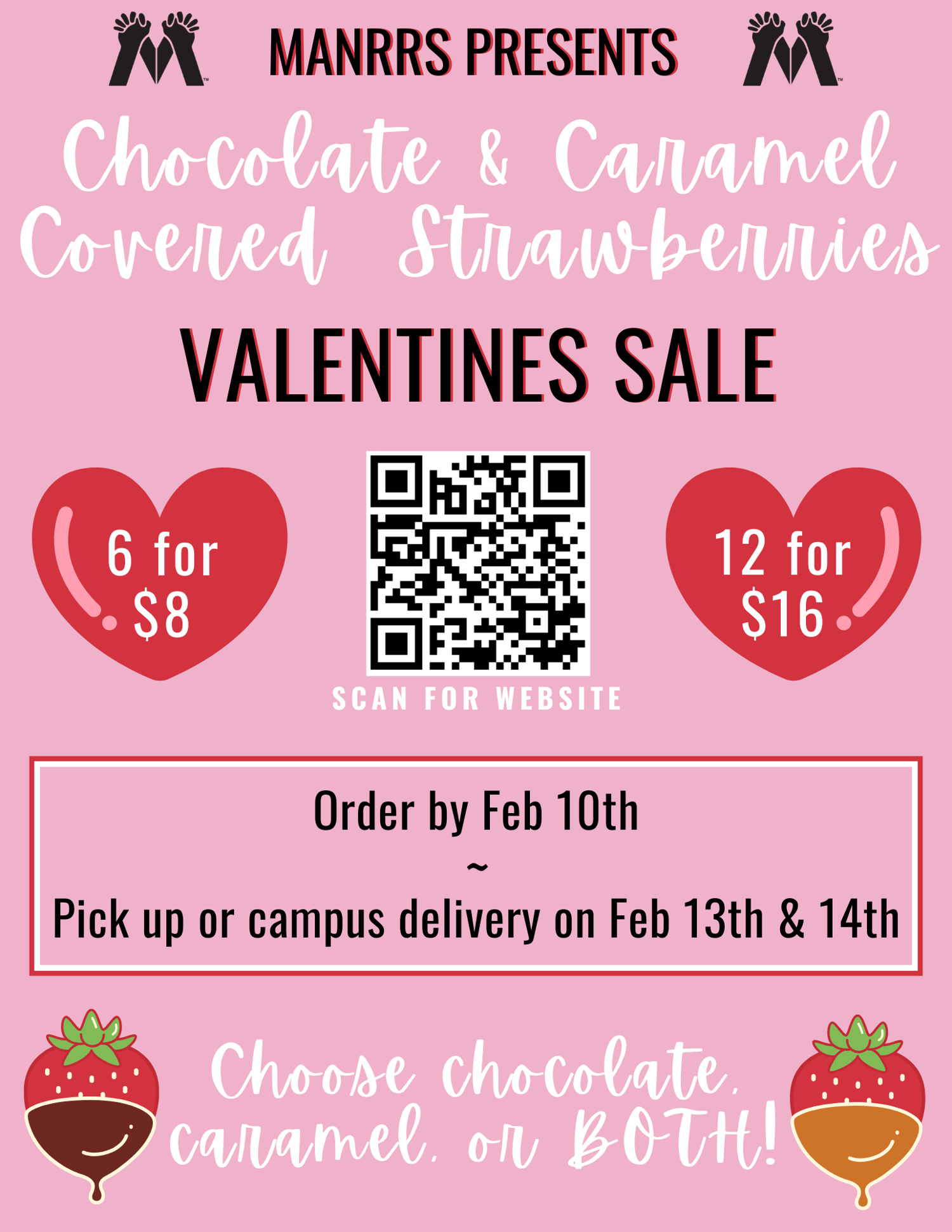 Image of Chocolate and Caramel or both Covered Strawberries 