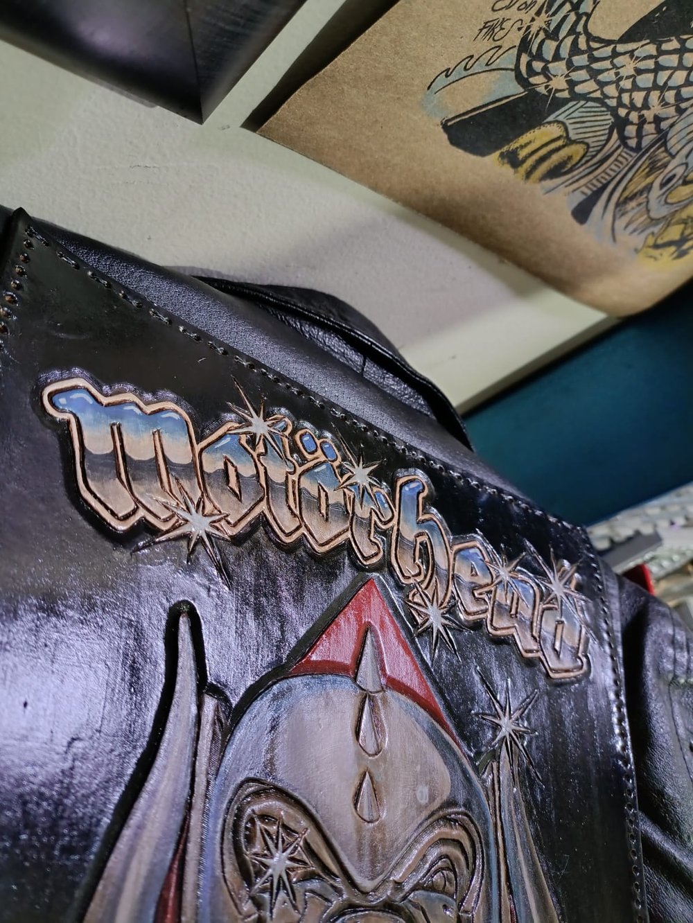 Motorhead Tooled Leather Back Patch