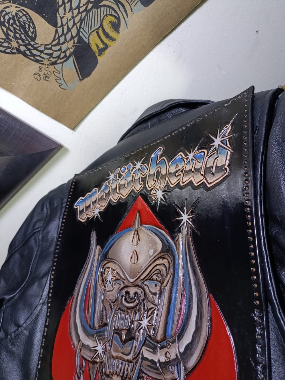 Motorhead Tooled Leather Back Patch