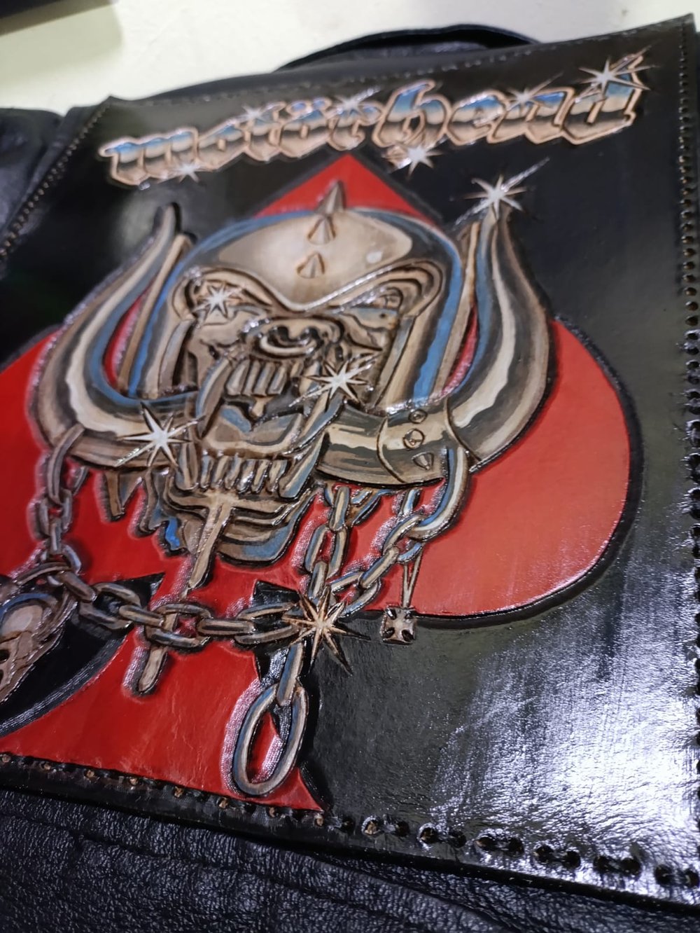 Motorhead Tooled Leather Back Patch
