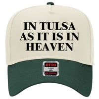 Image 1 of Green/Cream Hat I- n Tulsa As It Is In Heaven Logo on Back